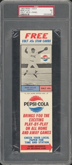 1963 Pepsi-Cola Colt .45s Bob Lillis Short-Print, Uncut Panel - PSA EX 5